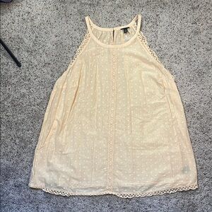 Torrid NEW Chiffon Clip Dot Lurex Mock Neck Halter‎ Top Dew Color Plus Size 2